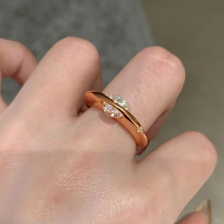 Anello planetario girevole, aperto, regolabile, placcato oro in ottone, per donna, da indossare tutti i giorni - Oro rosa - image 4