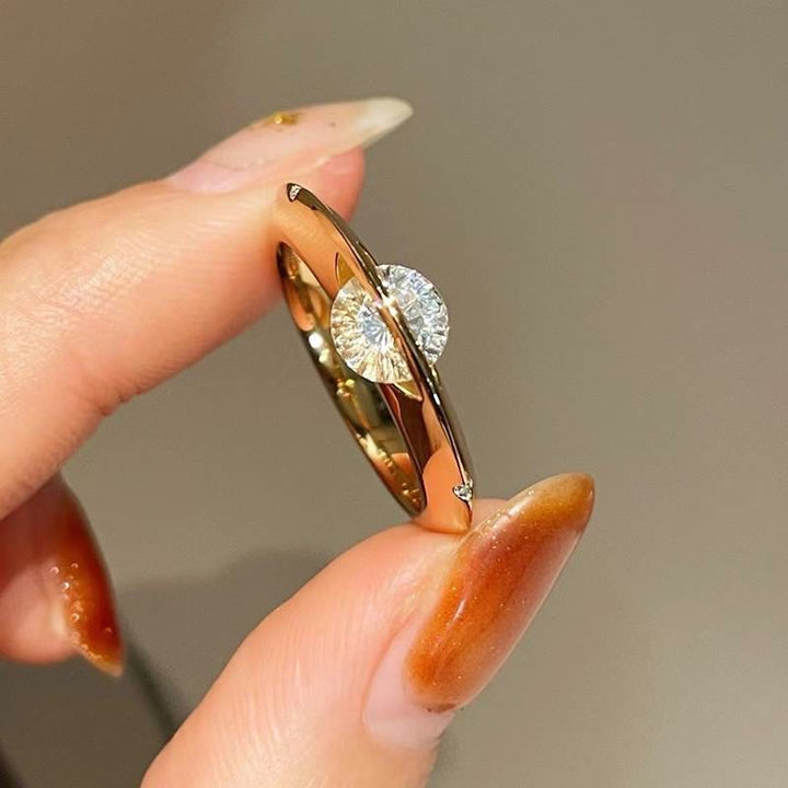 Anello planetario girevole, aperto, regolabile, placcato oro in ottone, per donna, da indossare tutti i giorni - D'oro - image 1