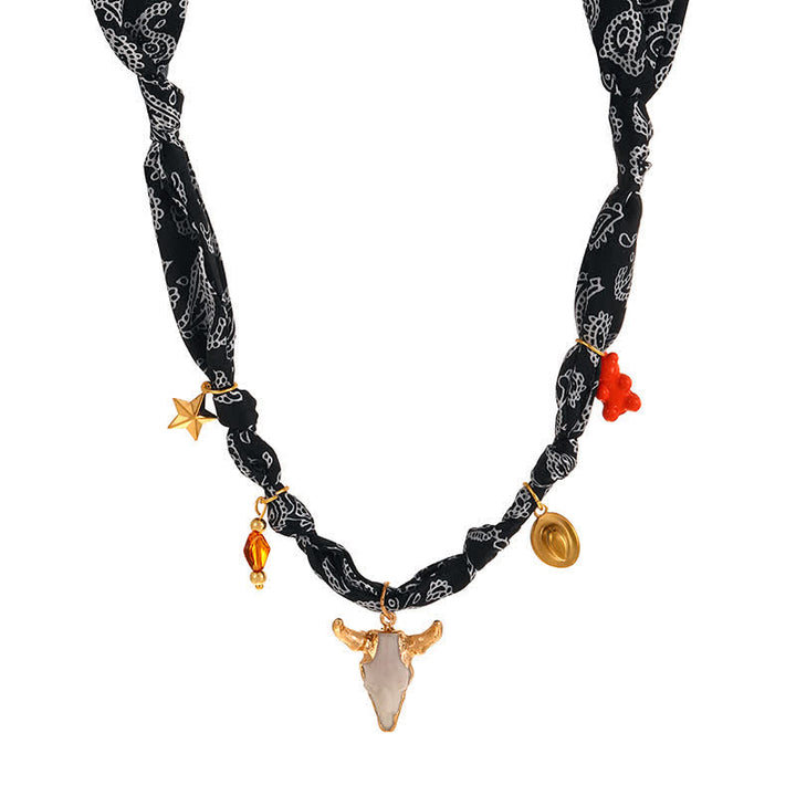 Collezione di ciondoli per sciarpa e collana stile Boho Western Edition Cowboy - Nero - image 5