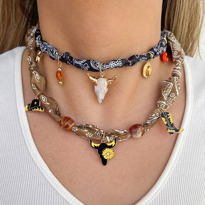 Collezione di ciondoli per sciarpa e collana stile Boho Western Edition Cowboy - image 0