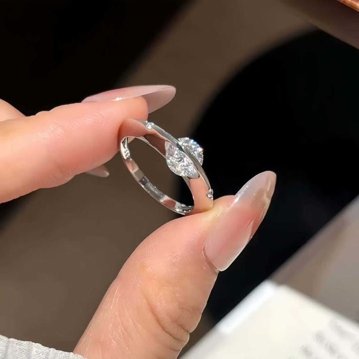 Anello girevole a stella in argento S925, delicato anello con pianeta rotante per donna, ideale per l'uso quotidiano, regalo. - Argento - US 8 - image 4
