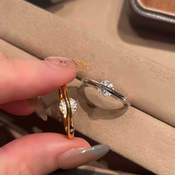 Anello girevole a stella in argento S925, delicato anello con pianeta rotante per donna, ideale per l'uso quotidiano, regalo. - image 0