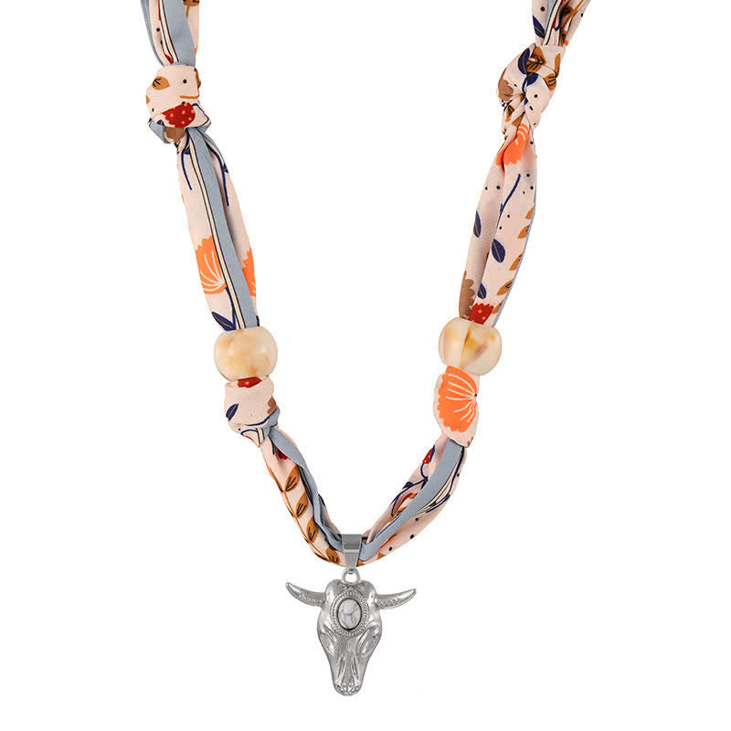 Collezione di sciarpe e collane Western Spirit Longhorn Bull Turchese - Arancia - image 9