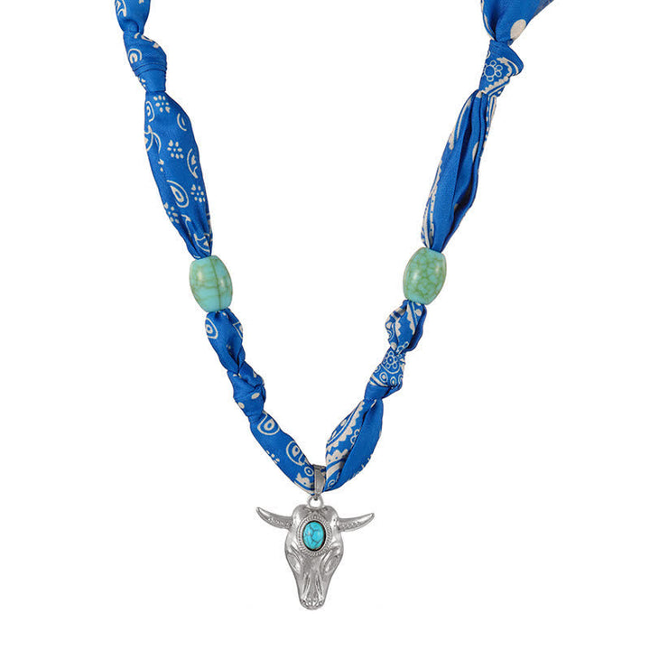 Collezione di sciarpe e collane Western Spirit Longhorn Bull Turchese - Blu - image 8