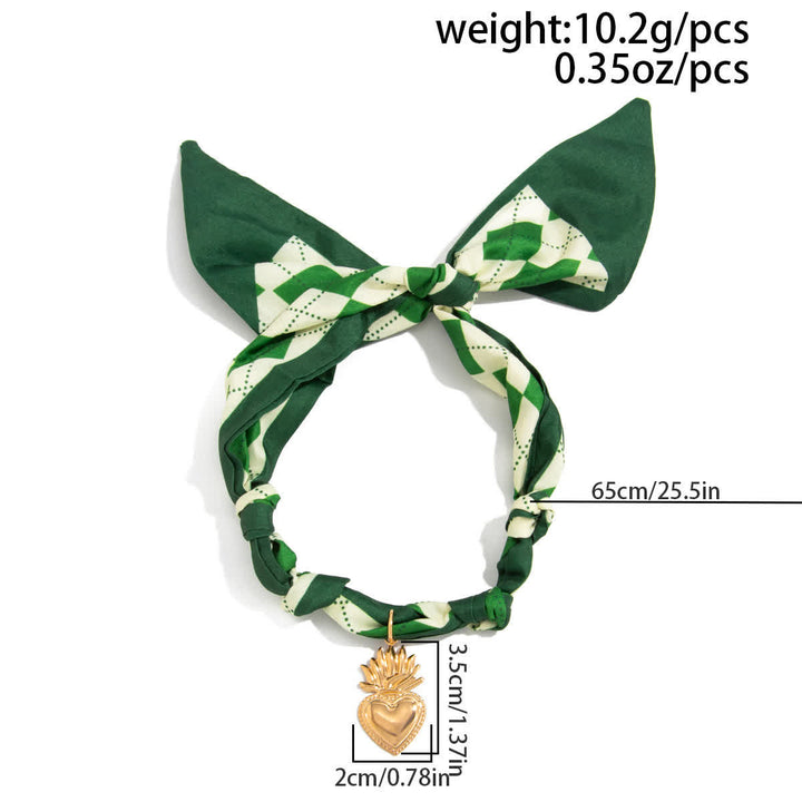 Collana con sciarpa a quadri verde smeraldo del Sacro Cuore - image 6