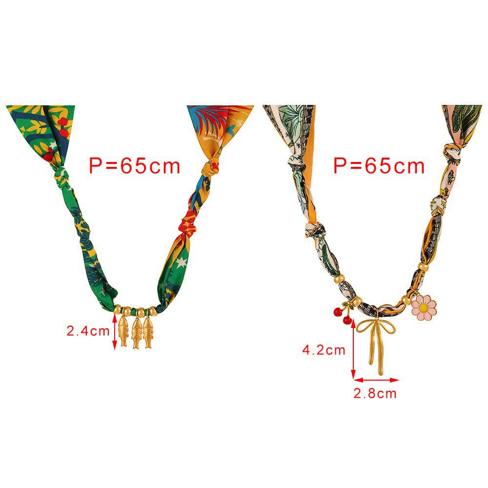 Collana con ciondolo a forma di pesce rosso e fiore di ciliegio, stile tropicale pop. - image 5