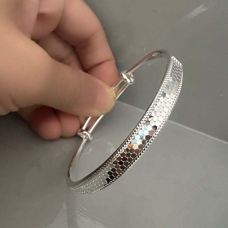 Bracciale rigido regolabile in rame con motivo a squame di drago per donna. - image 1