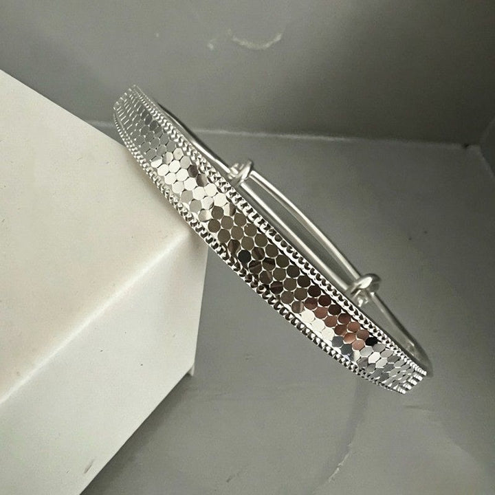 Bracciale rigido regolabile in rame con motivo a squame di drago per donna. - image 3