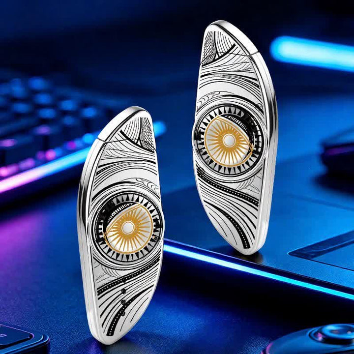 Fidget Spinner creativo per alleviare lo stress visivo e accendere a butano - Occhio - Argento - image 11