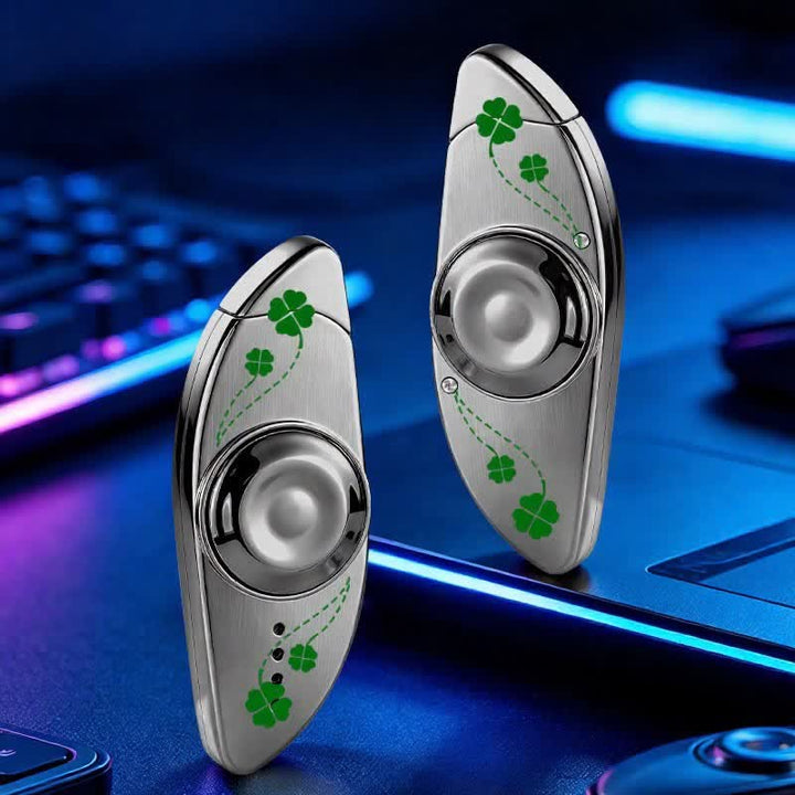 Fidget Spinner creativo per alleviare lo stress visivo e accendere a butano - Quadrifoglio - Grigio - image 15
