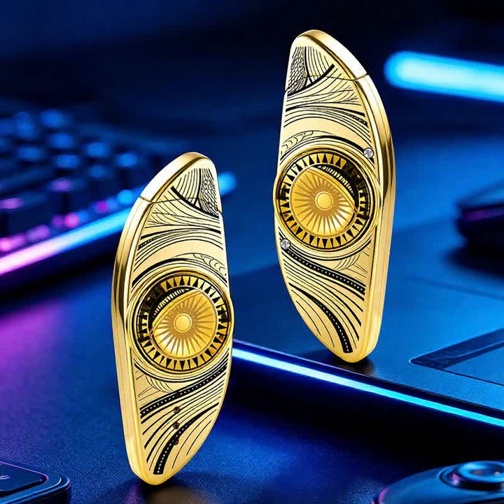 Fidget Spinner creativo per alleviare lo stress visivo e accendere a butano - Occhio - Oro - image 1