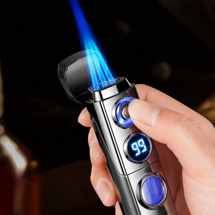 Accendino per sigari intelligente 4 in 1 a tripla fiamma con poggia sigari e perforatore integrati - image 2