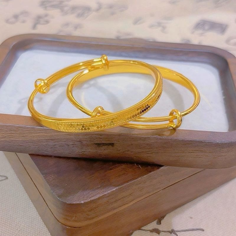 Bracciale rigido regolabile in rame con motivo a squame di drago per donna. - Oro - image 4