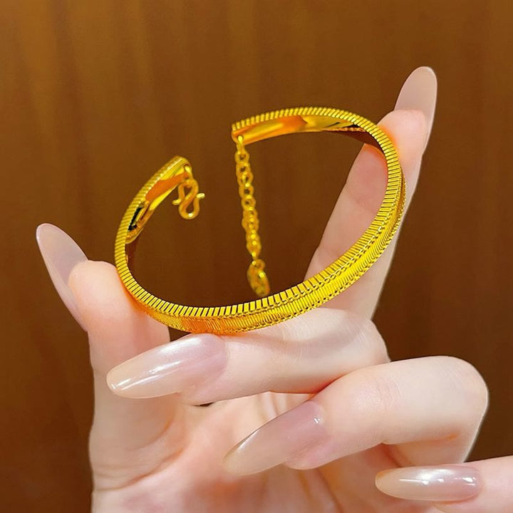 Bracciale vintage aperto regolabile con nappa a forma di zucca e ciondolo a moneta, bracciale retrò galvanizzato per donna - image 2