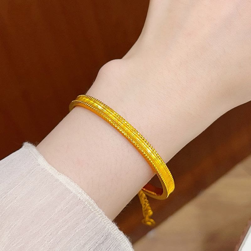 Bracciale vintage aperto regolabile con nappa a forma di zucca e ciondolo a moneta, bracciale retrò galvanizzato per donna - image 4
