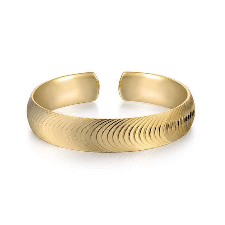 Anello aperto regolabile da donna in argento S925 con occhio di gatto. - Oro - image 3