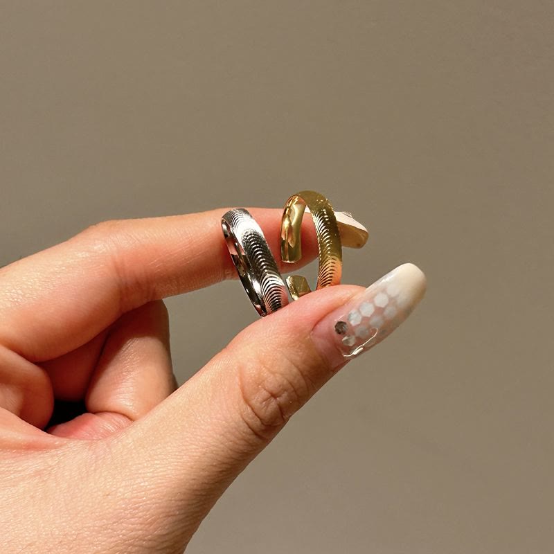 Anello aperto regolabile da donna in argento S925 con occhio di gatto. - image 0