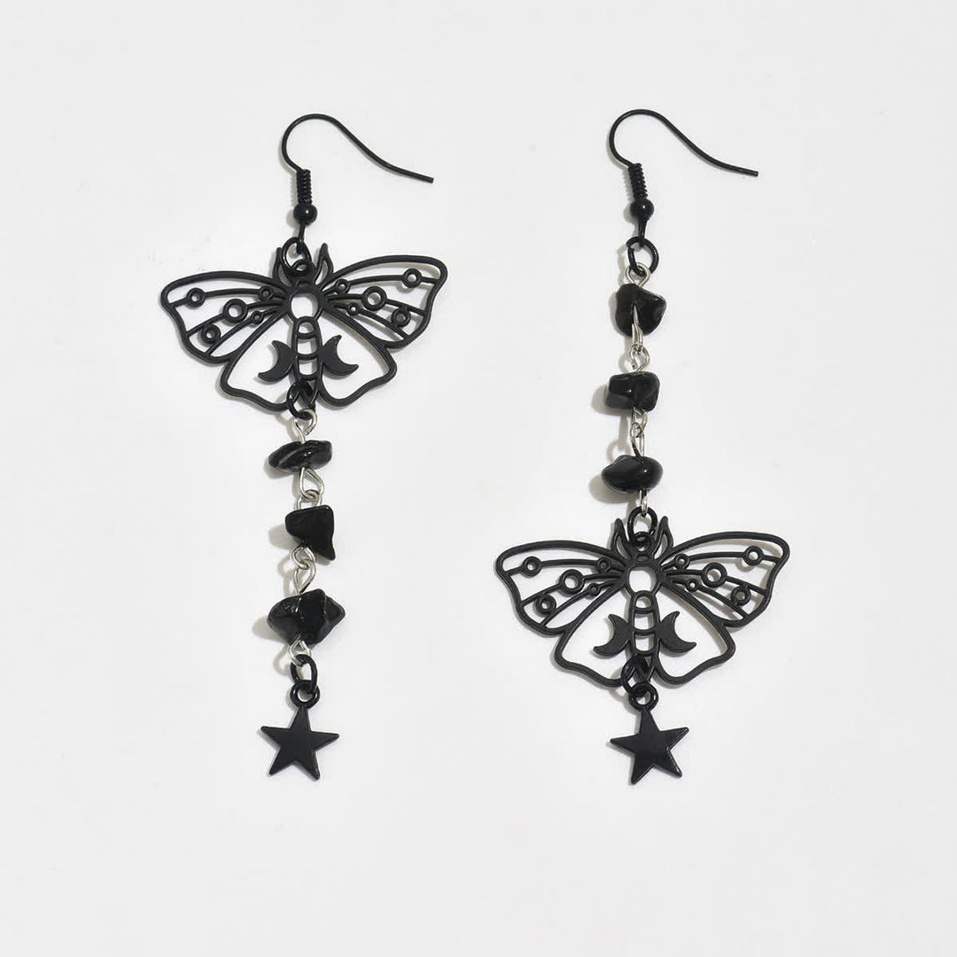 Orecchini pendenti con cristalli a forma di luna e stella, ispirati a Luna Moth. - image 6