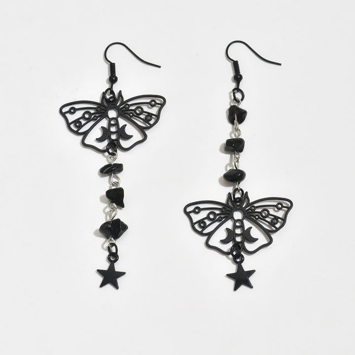 Orecchini pendenti con cristalli a forma di luna e stella, ispirati a Luna Moth. - image 6