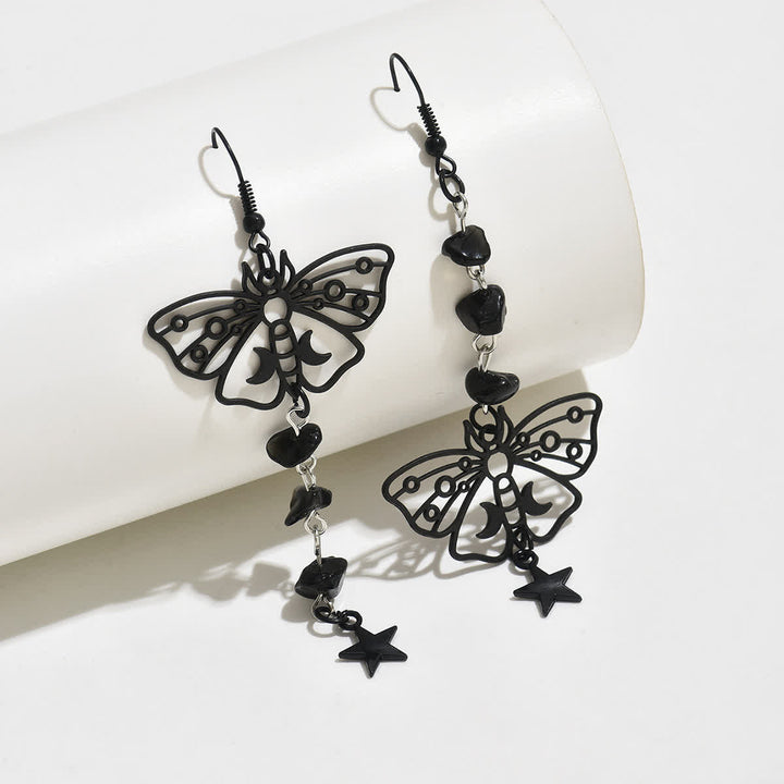 Orecchini pendenti con cristalli a forma di luna e stella, ispirati a Luna Moth. - image 5