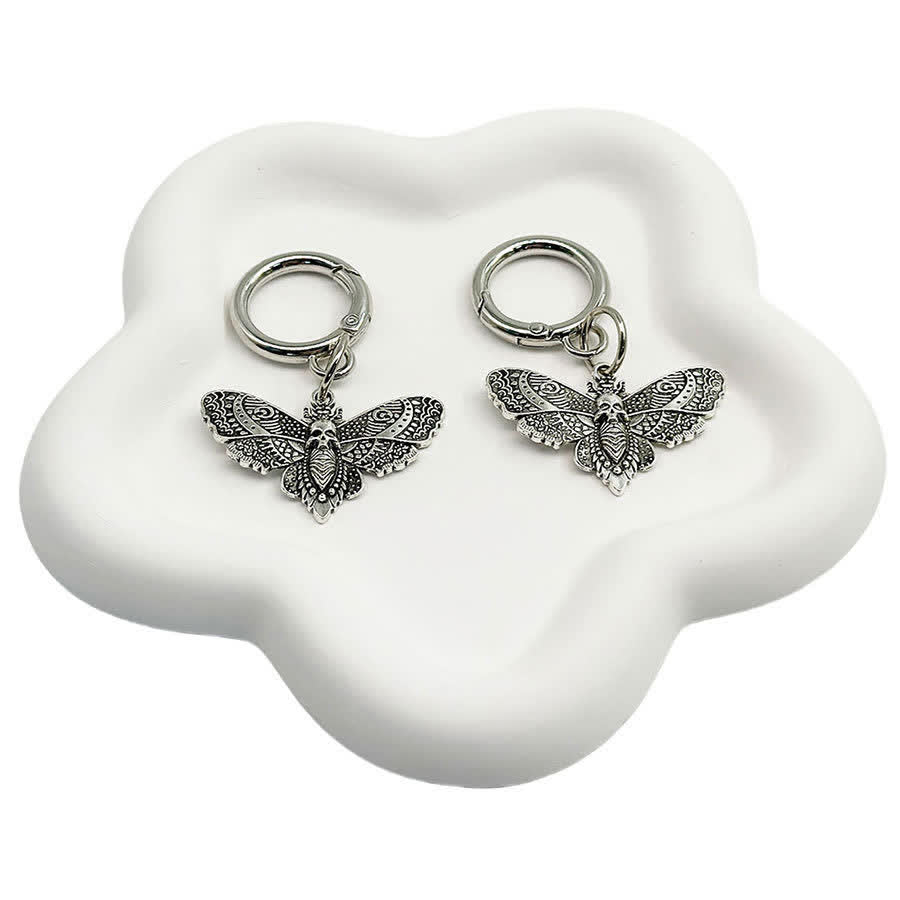 2 pezzi Accessori per borse e stivali Ciondoli gotici a forma di falena della morte per stivali - Argento - image 8