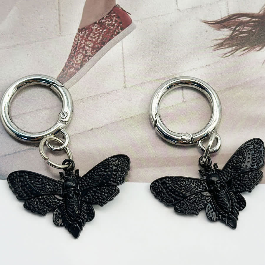 2 pezzi Accessori per borse e stivali Ciondoli gotici a forma di falena della morte per stivali - Nero - image 6