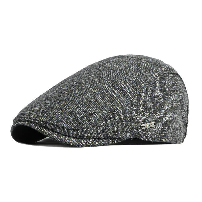 Berretto a tesa piatta in stile britannico tradizionale con trama in tweed - Grigio scuro - Regolabile (21 5/8"-23 1/4") - image 2