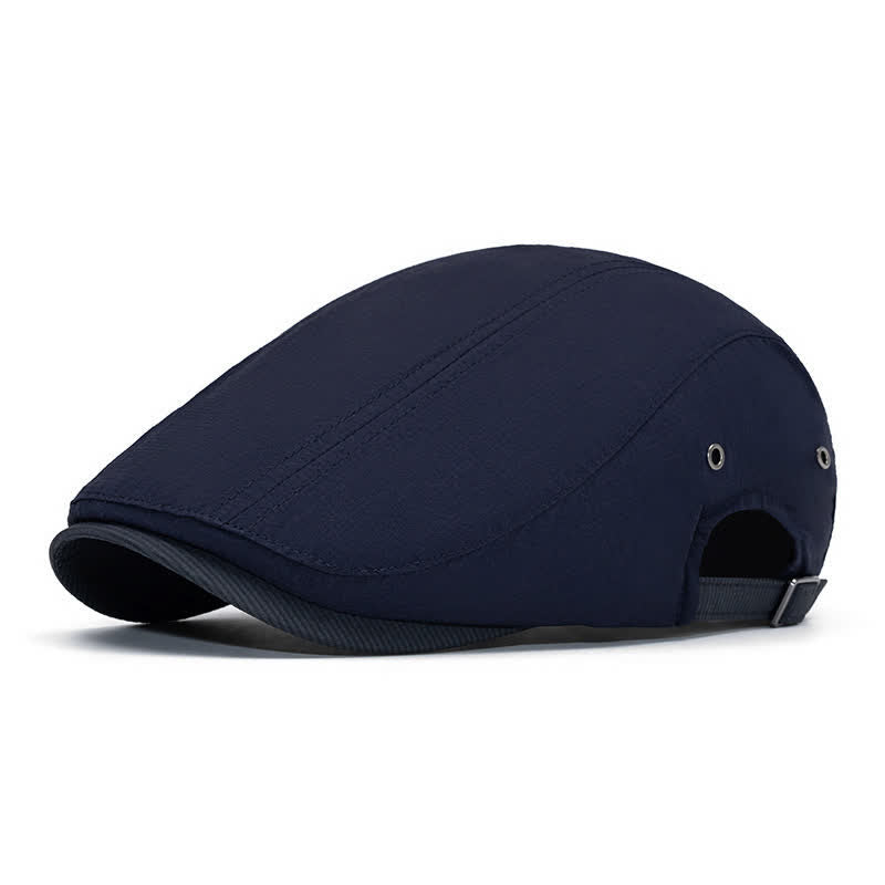 Berretto piatto a righe sottili stile urbano con cinturino regolabile. - Marina - Regolabile (22"-24") - image 9