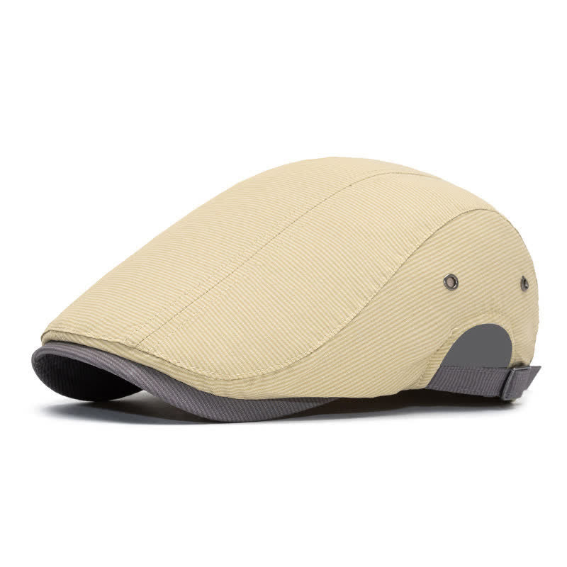 Berretto piatto a righe sottili stile urbano con cinturino regolabile. - Beige - Regolabile (22"-24") - image 11