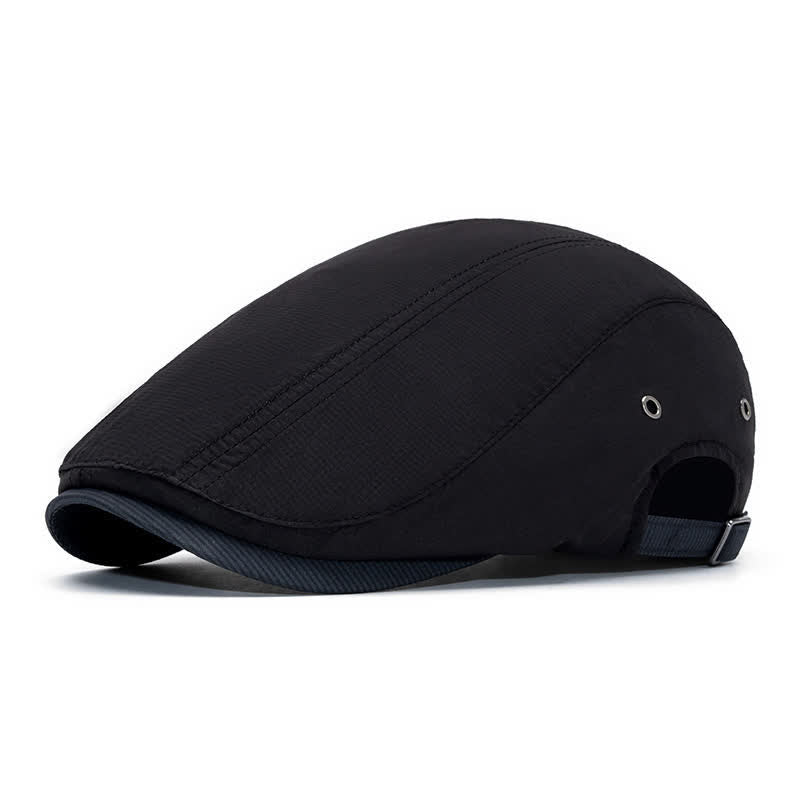 Berretto piatto a righe sottili stile urbano con cinturino regolabile. - Nero - Regolabile (22"-24") - image 8