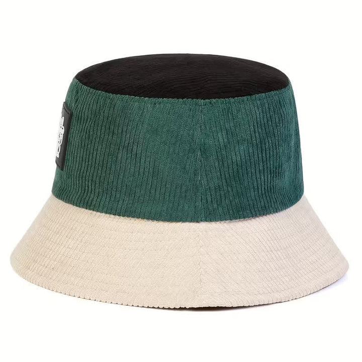 Cappello a secchiello pieghevole in velluto a coste con motivo Lucky Cat a blocchi di colore. - image 4