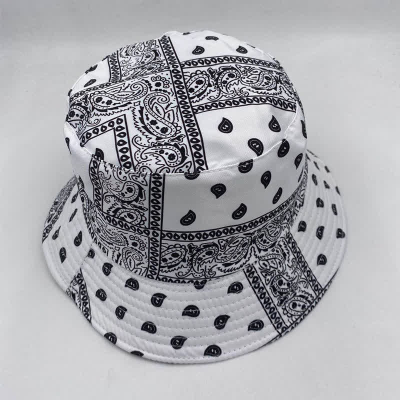 Cappello da pescatore reversibile unisex con motivo paisley - Bianco - M (22"-22 7/8") - image 10