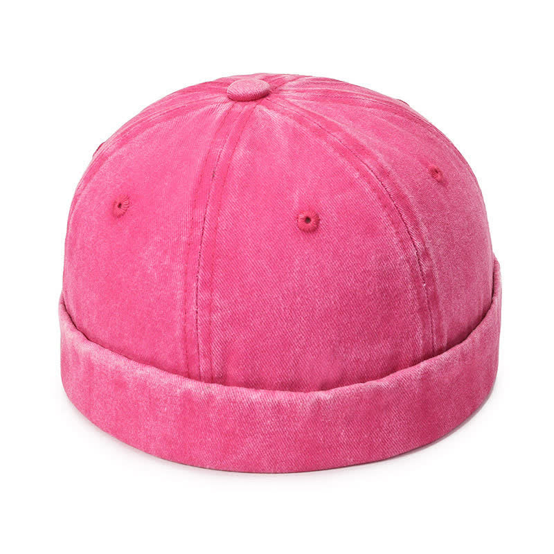 Berretto da marinaio vintage senza visiera in cotone lavato, casual - Rosa - Regolabile (22"-23 5/8") - image 14