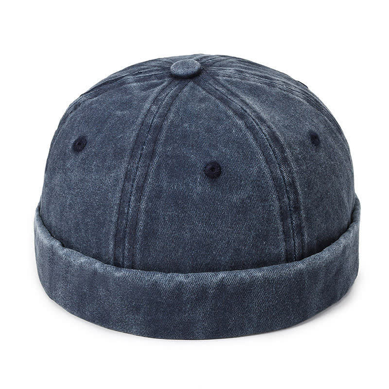 Berretto da marinaio vintage senza visiera in cotone lavato, casual - Marina - Regolabile (22"-23 5/8") - image 7