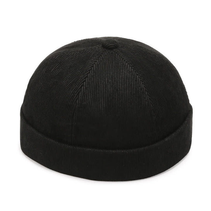 Berretto in velluto a coste senza visiera, tinta unita, modello Dockers - Nero - Regolabile (22"-23 5/8") - image 0