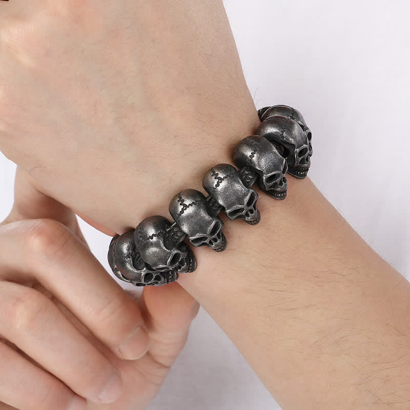 Bracciale punk da motociclista con maglie a teschio in stile hip hop heavy metal. - image 12