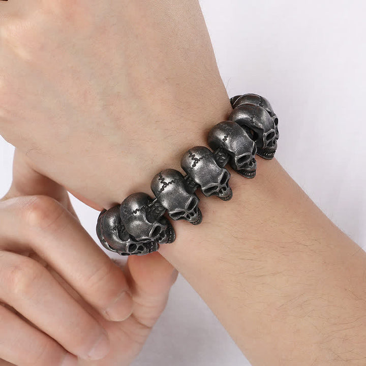Bracciale punk da motociclista con maglie a teschio in stile hip hop heavy metal. - image 12