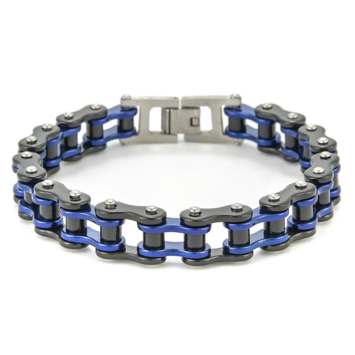 Cavalca con stile, senza paura, braccialetto a catena da moto - Blu e nero - image 11