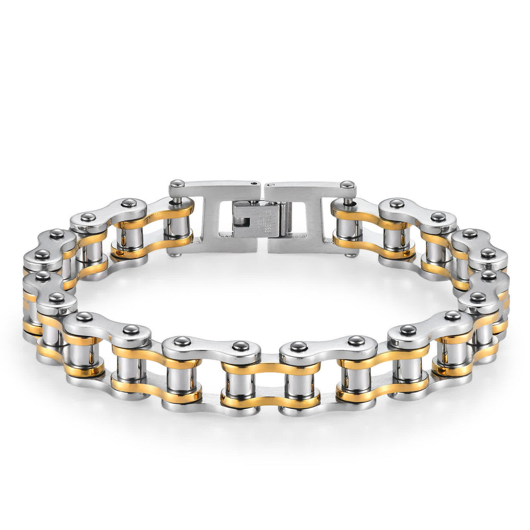 Cavalca con stile, senza paura, braccialetto a catena da moto - Oro e argento - image 9