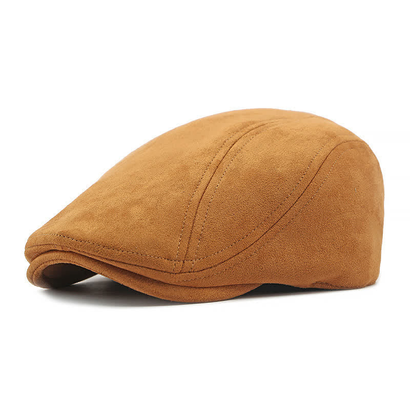 Berretto piatto unisex in camoscio stile vintage Ivy - Cammello - Regolabile (21 5/8"-23 1/4") - image 11