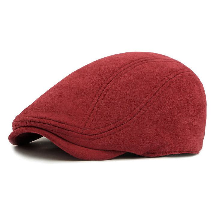 Berretto piatto unisex in camoscio stile vintage Ivy - Vino - Regolabile (21 5/8"-23 1/4") - image 13