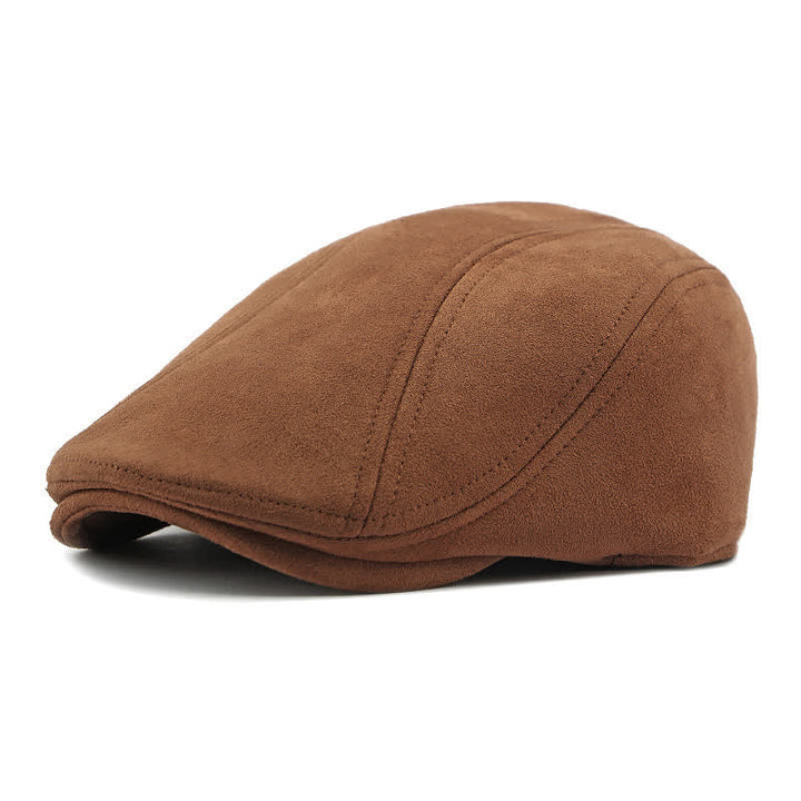 Berretto piatto unisex in camoscio stile vintage Ivy - Caffè - Regolabile (21 5/8"-23 1/4") - image 0