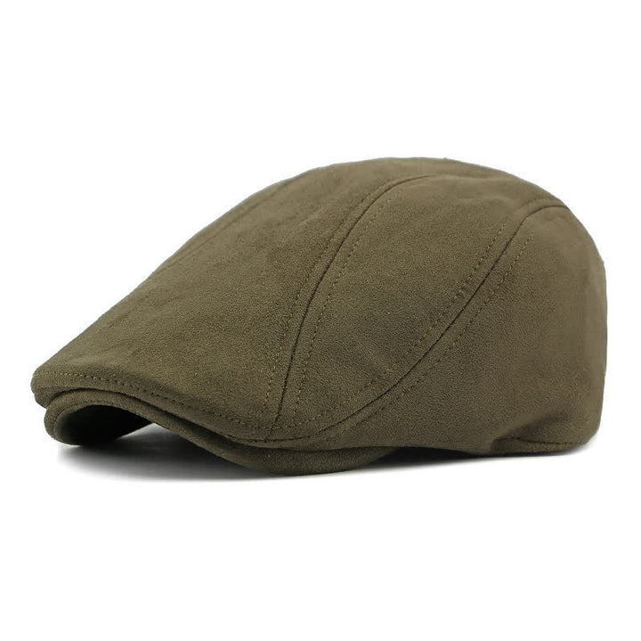 Berretto piatto unisex in camoscio stile vintage Ivy - Verde militare - Regolabile (21 5/8"-23 1/4") - image 12