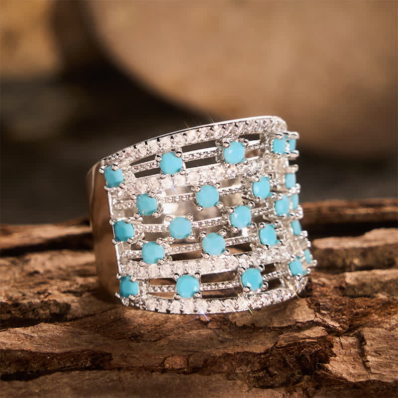 Anello da donna a fascia larga con pavé di zirconi. - image 4