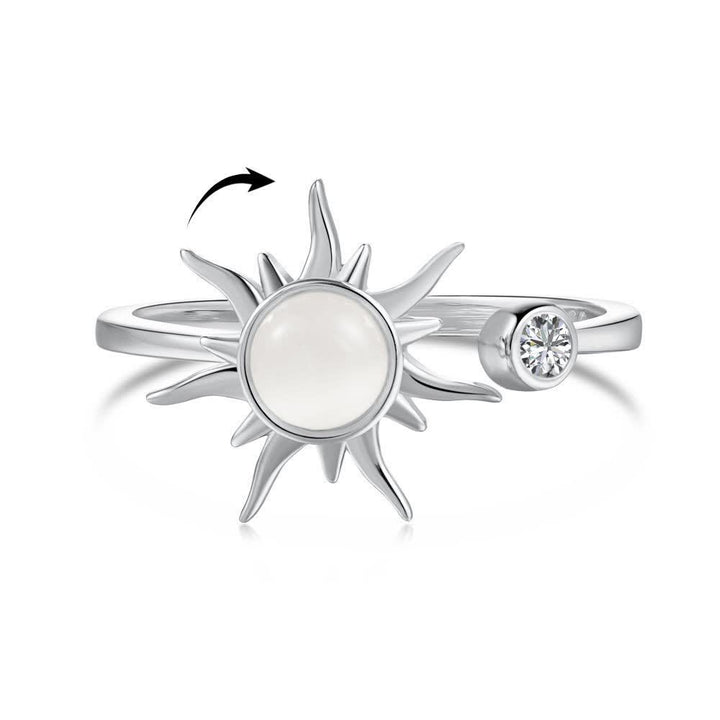 Anello antistress girevole e regolabile con motivo celeste. - Argento - Rame - image 7