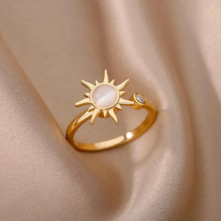Anello antistress girevole e regolabile con motivo celeste. - Oro - Rame - image 0