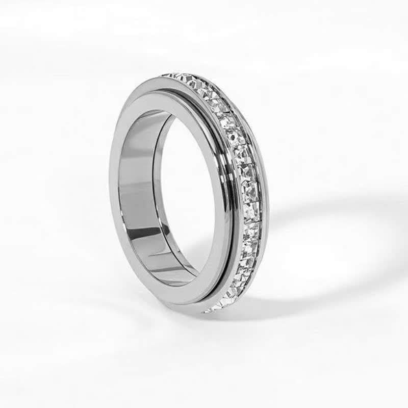Anello antistress con spinner di cristallo scintillante, ideale per alleviare lo stress. - image 4