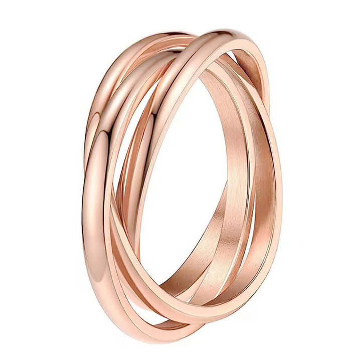 Anello antistress rotante 3 in 1 ad incastro - Oro rosa - US 13 - image 10