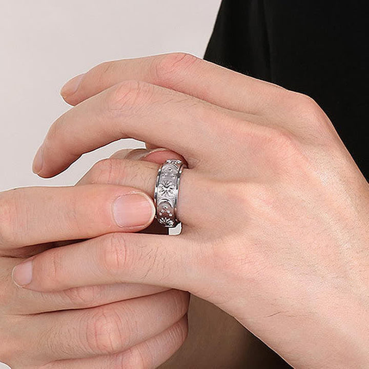 Anello anti-ansia rotante Sole Luna Stella per meditazione celeste - image 0