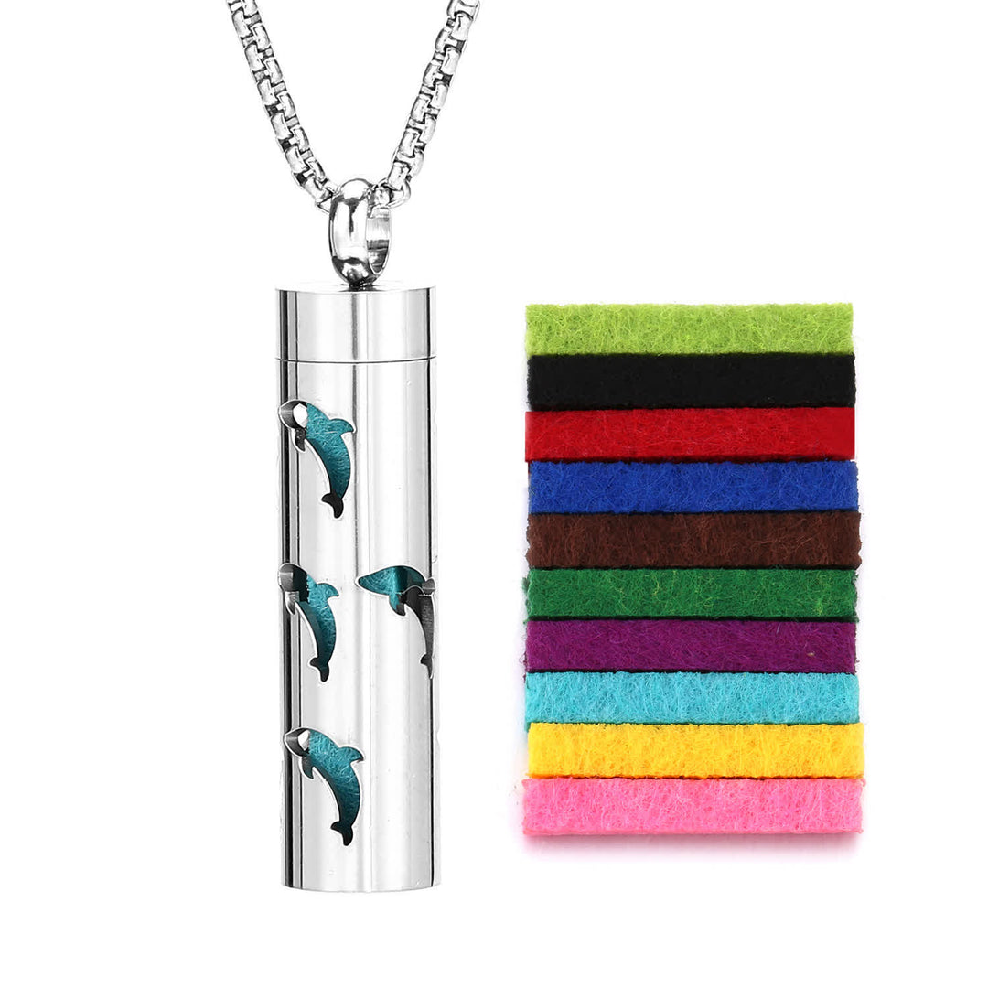 Collana diffusore di profumo con anima in feltro e inserti colorati intercambiabili - Stile n. 5 - image 8